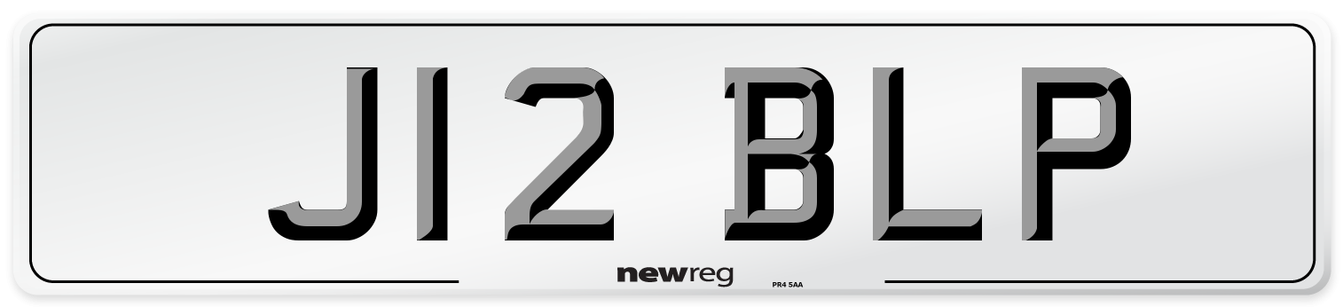 J12 BLP Number Plate from New Reg